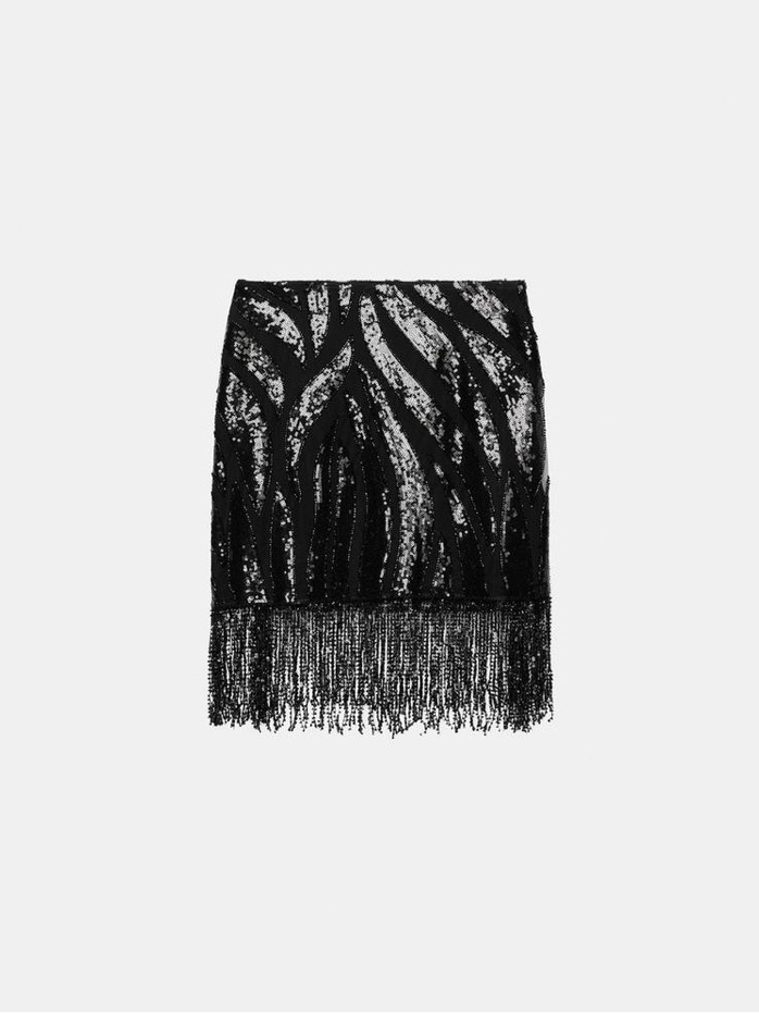 Zara Fringed Sequin Skirt. Xs